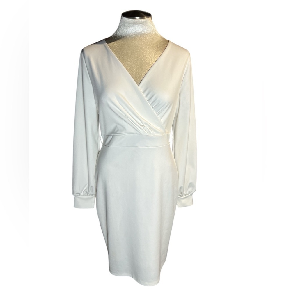 Grace Karin White wedding bridal new year Long Sleeve Dress M